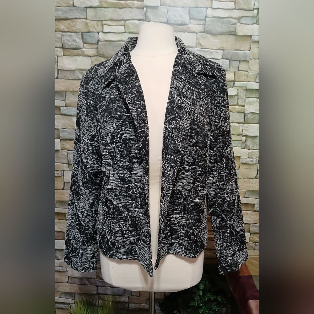 Christopher & Banks Black and Gray Blazer Jacket XL